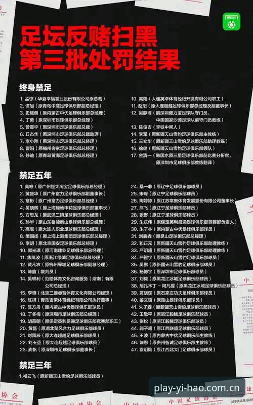 足协第三批禁足名单最新动态：17人终身禁足，48人遭重罚，壹号娱乐平台用户热议